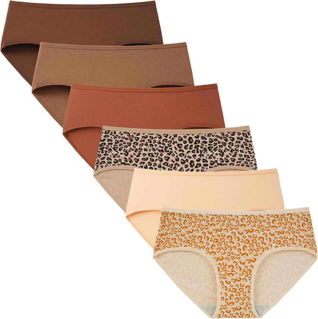 INNERSY Womens Underwear Cotton Hipster Panties Regular & Plus Size 6-Pack