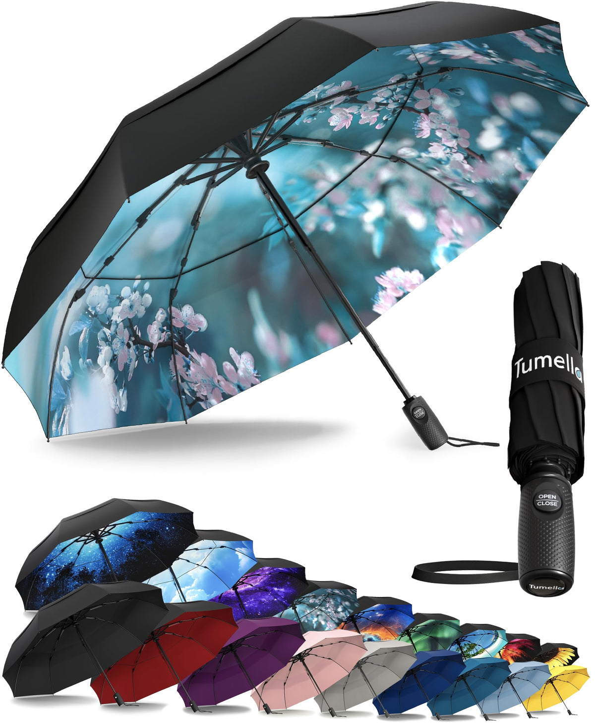 Strongest Windproof Travel Umbrella (Compact, 100MPH Wind-Tested)