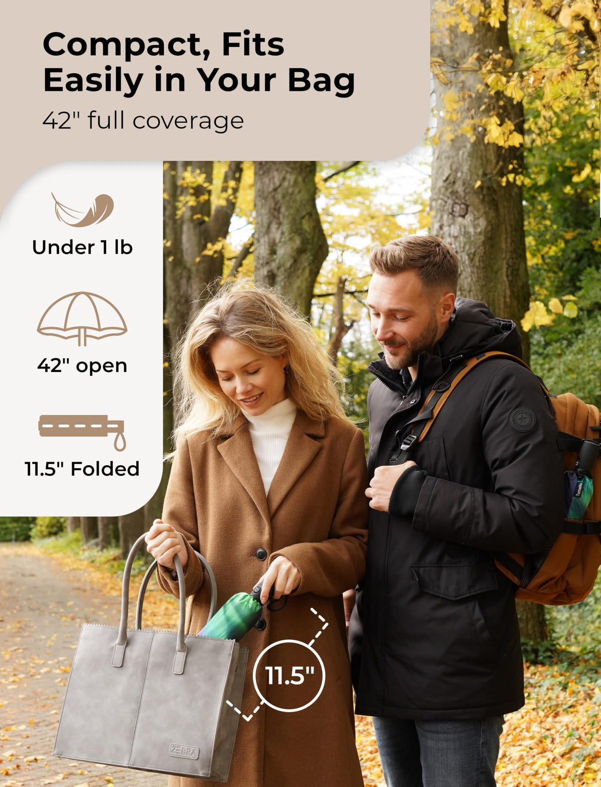 Strongest Windproof Travel Umbrella (Compact, 100MPH Wind-Tested)